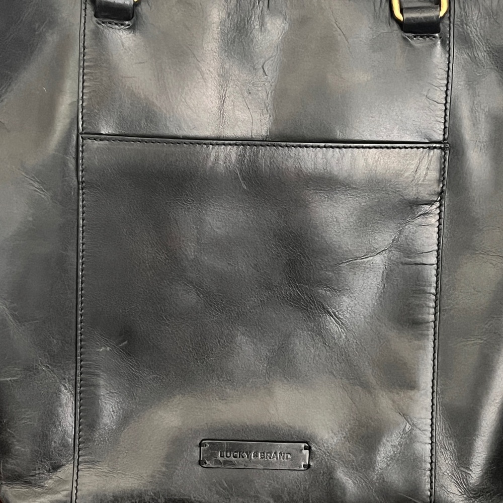 Lucky Brand Black Studded Tote with Braided Detail - Picture 6 of 12